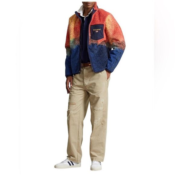 Polo Ralph Lauren Polo Sport Full Zip Multi Mock Neck Fleece  Mens SZ XXL - Picture 2 of 10
